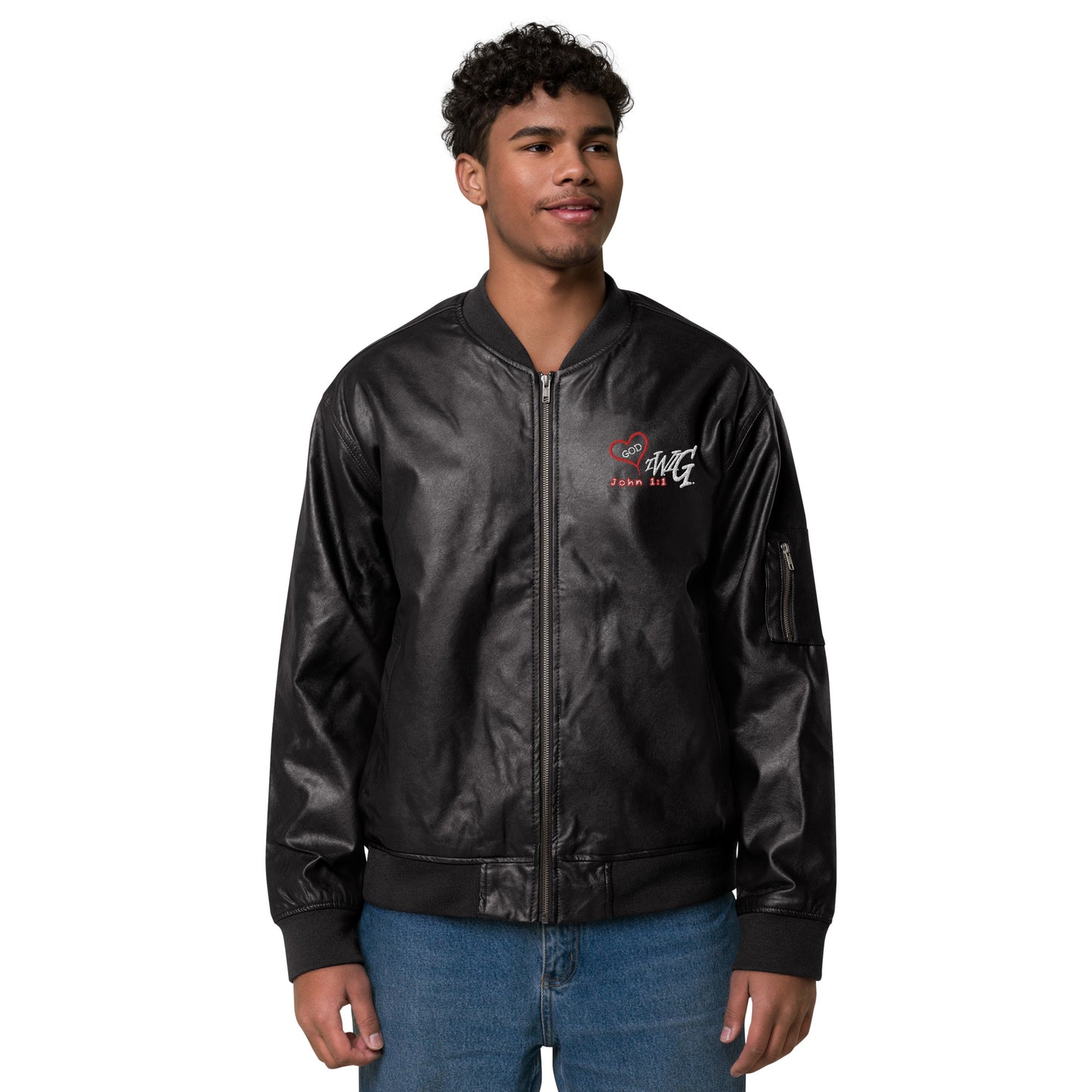 T.W.I.G. - The Word is GOD Leather Bomber Jacket
