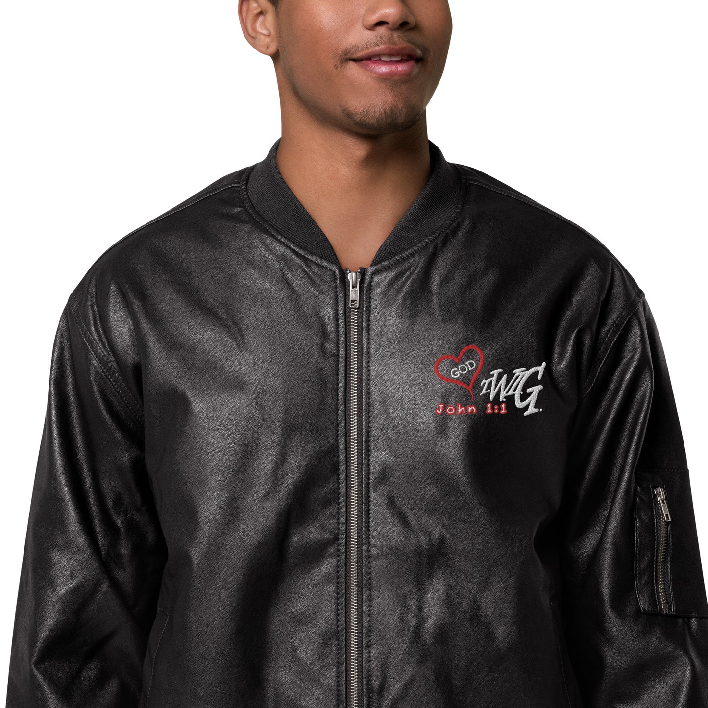 T.W.I.G. - The Word is GOD Leather Bomber Jacket