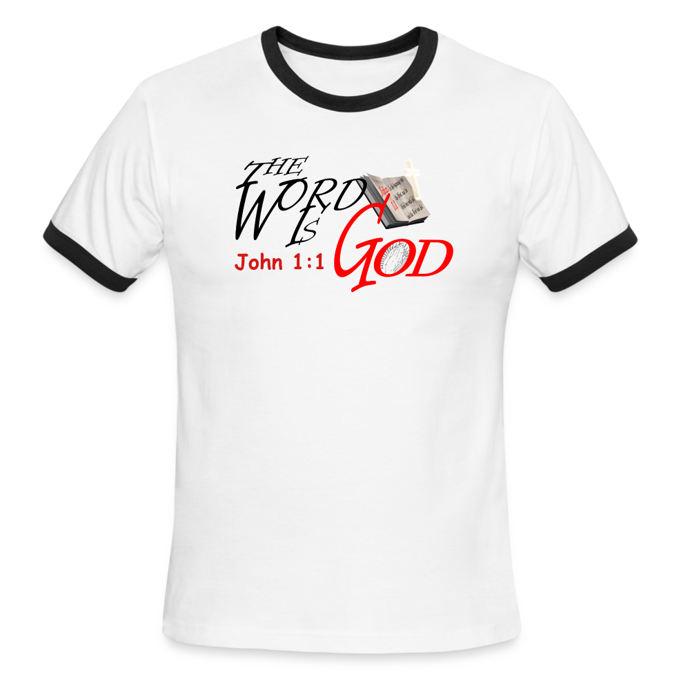 The Word is GOD (T.W.I.G.) - Men's Ringer T-Shirt - white/black