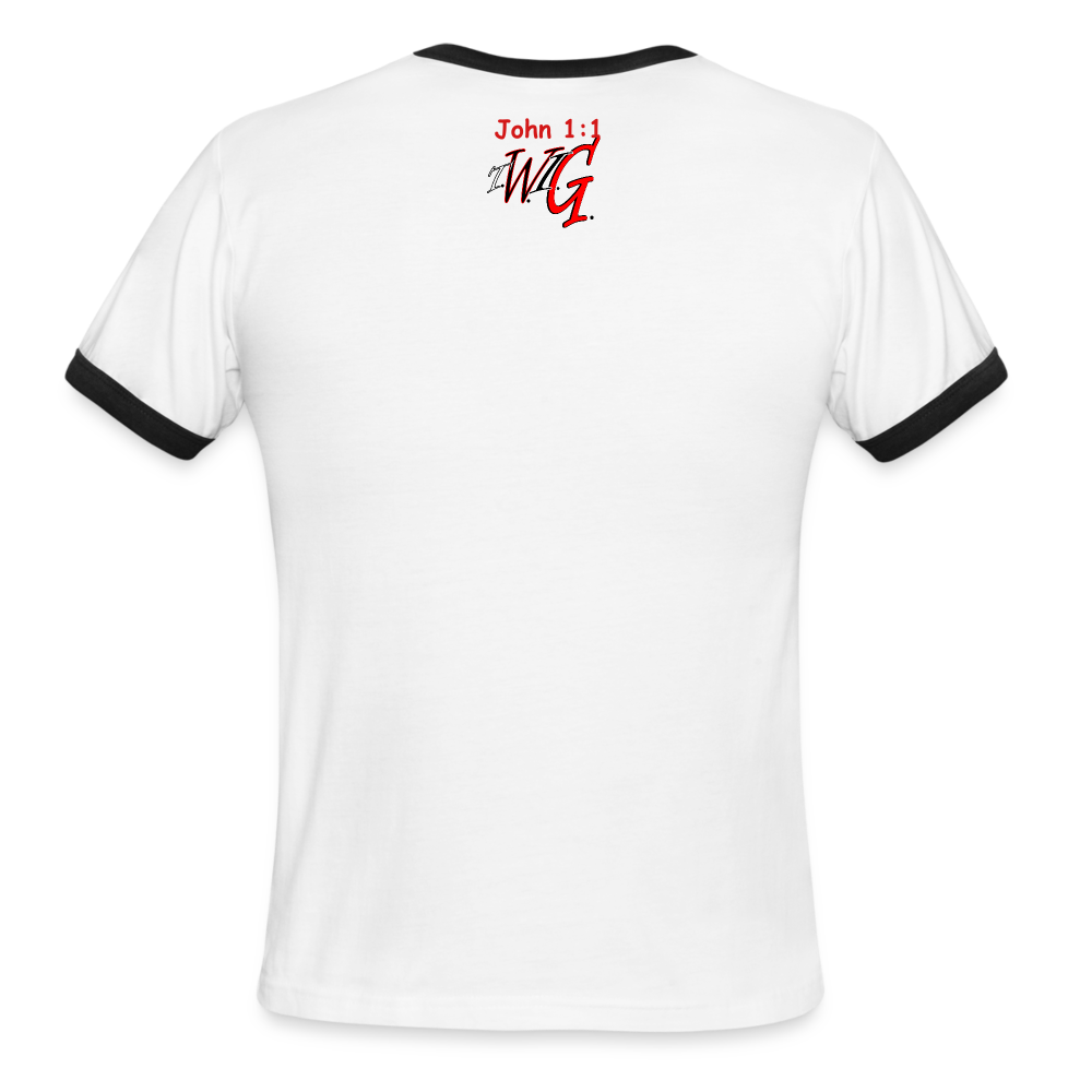 The Word is GOD (T.W.I.G.) - Men's Ringer T-Shirt - white/black