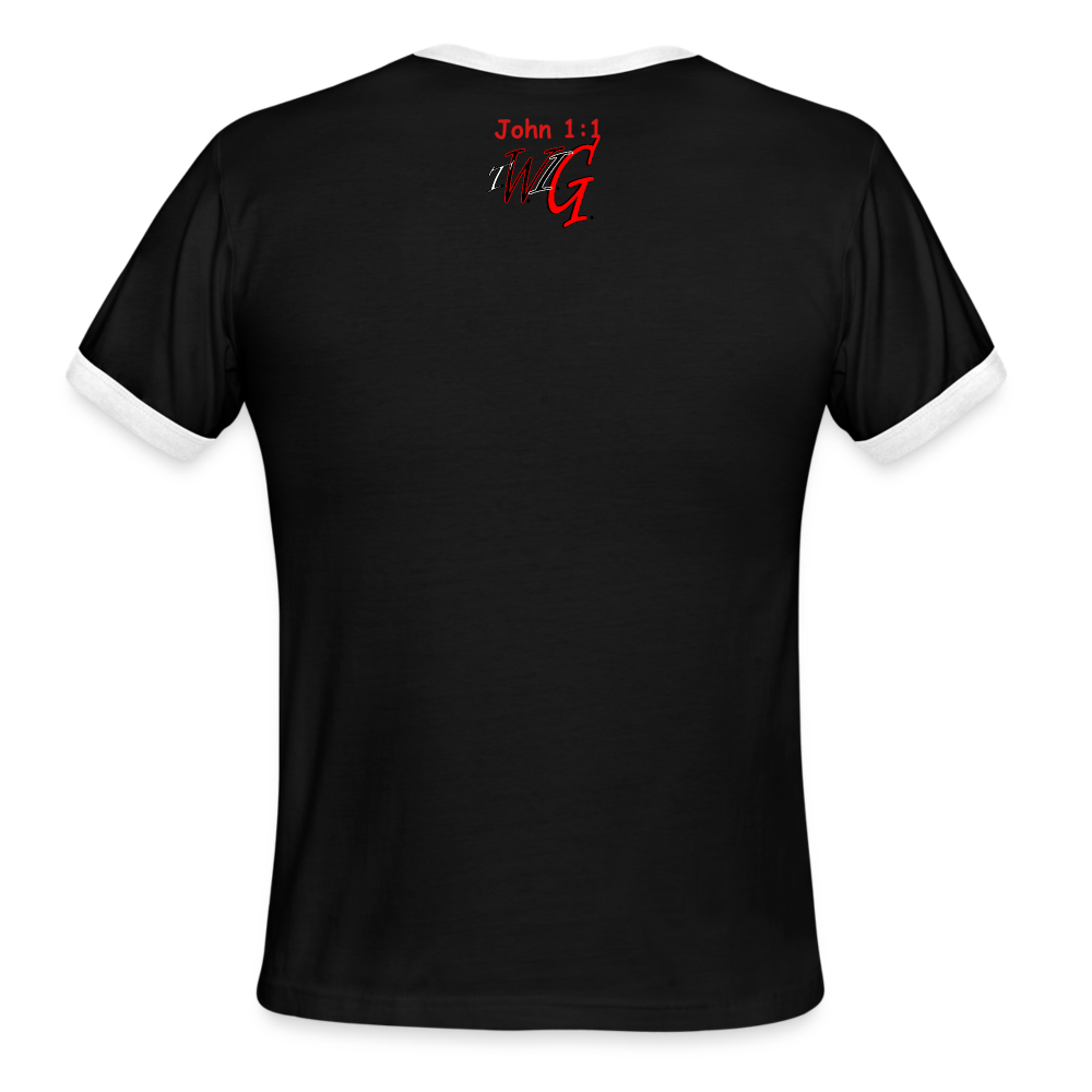 The Word is GOD (T.W.I.G.) - Men's Ringer T-Shirt - black/white